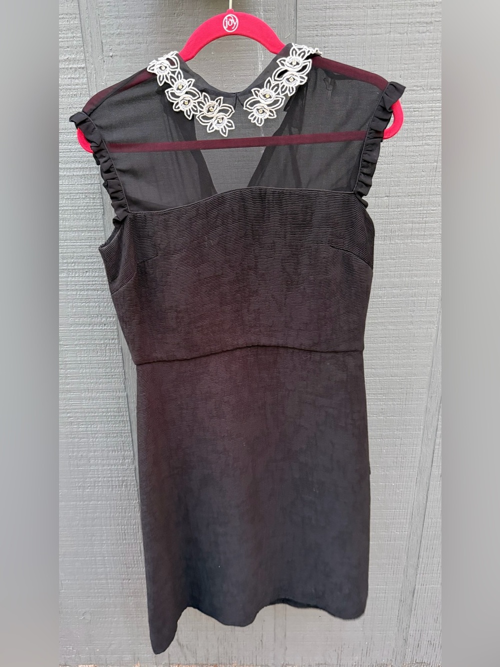 Sandro Paris Black Embellished Collar Mini Dress Size 40